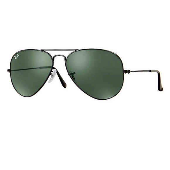 Ray Ban RB3025 Aviator Sunglasses Black G15 Green - Picture 3 of 3
